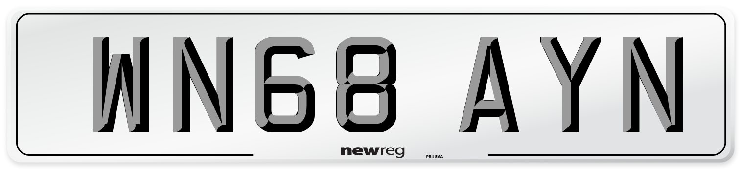 WN68 AYN Number Plate from New Reg